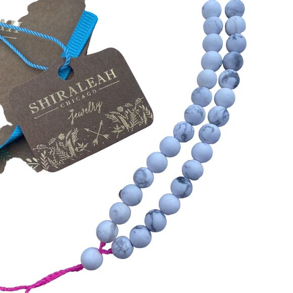 SHIRALEAH New Pink Java Boho Statement Long Necklace Tassle White Wood Beads - Picture 4 of 6